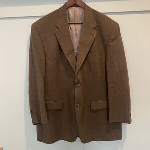 Ralph Lauren LRL Suit Jacket 46S Brown 100% Wool Blazer Sports Coat Herringbone